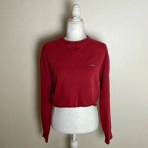 Ralph Lauren Red Cropped Sweatshirt with Long Sleeves